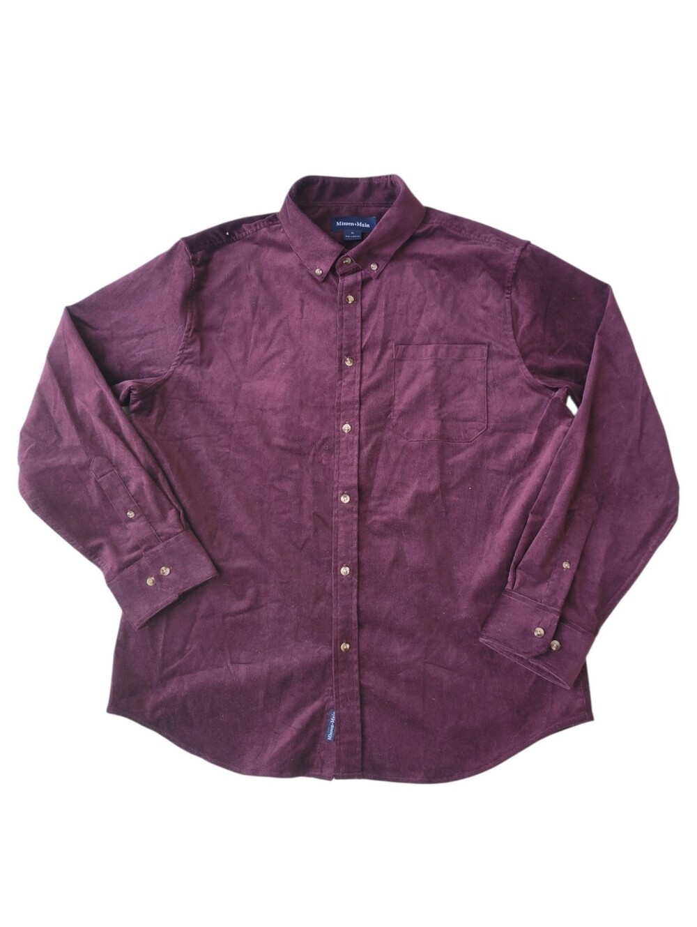 Mizzen+Main Jackson Corduroy Button Down Shirt Wine XL